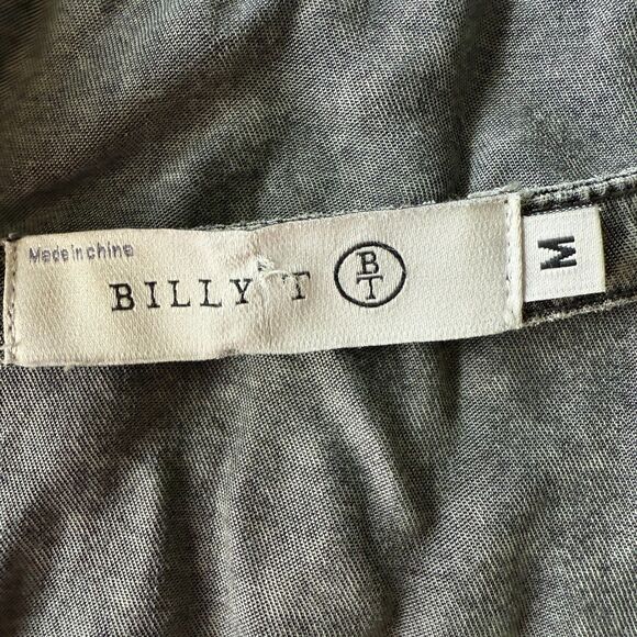 Billy T Soft Gray Frayed Hem Western Cowgirl Tunic Dress Acid Dyed Womens Size M - Picture 3 of 4